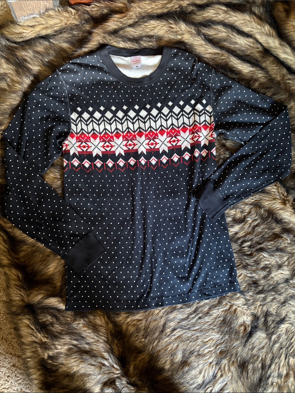 Hanna Andersson Organic Cotton Heritage Fairisle Christmas Top Size Medium